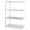 Safco Industrial Add-On Unit, Four-Shelf, 48w x 24d x 72h, Steel, Metallic Gray 5295GR